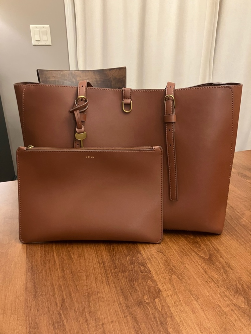 Fossil KIER CACTUS - Tote bag - brown. Some Discoloration On Back- See Pic Read